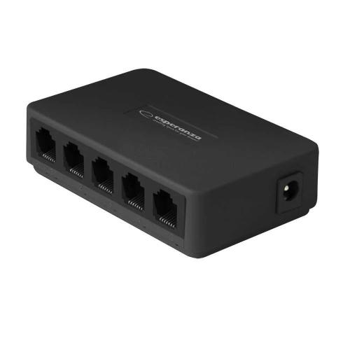 Esperanza 5 Port Ethernet Switch 10/100/1000 Onyx