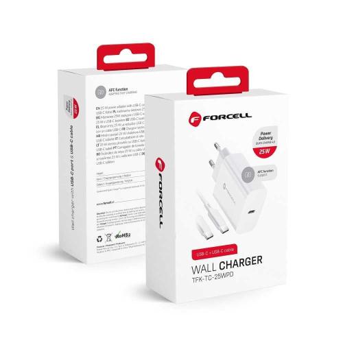 Carregador de viagem Forcell com tomada Usb C com.