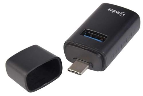 Mini Hub USB tipo C de 3 portas