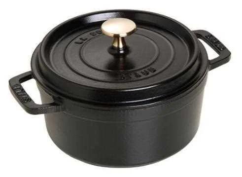 Staub Round Cast Iron Pot - Black 1.7 Ltr