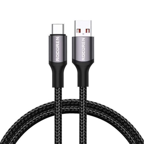 Fast Charging Cable Rocoren Usb-A To Usb-C Retro Series 2m 3a (Grey)