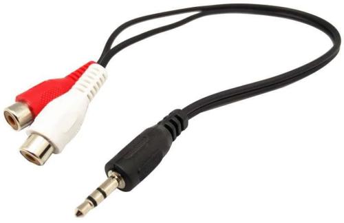 Cabo Jack 3.5mm St a 2rca Fãªmea, 30cm Preto