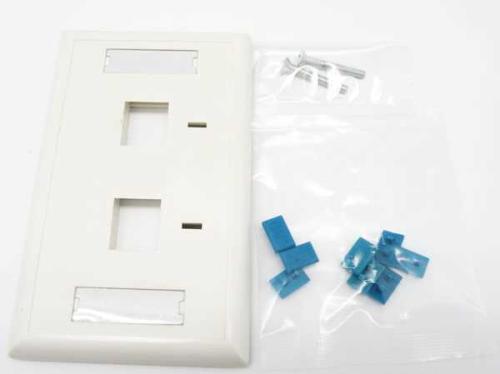 Placa para Conectores Keystone, 2 Salidas, Color Blanco