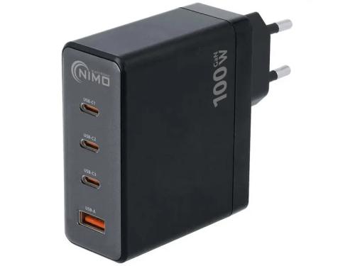 Cargador Rápido 3xusb Tipo-C + Usb-A Pd 100w Gan