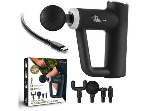 Extralink Massage Gun Mini Black | Massage Gun | 4 Tips