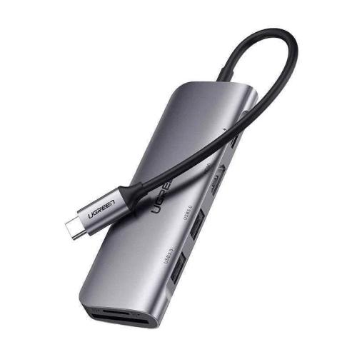 Adaptador de Hub Ugreen Cm195 Usb-C para Hdmi, 2x Usb-A 3.0, Sd/Tf