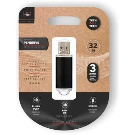 Pendrive 32gb Tech One Tech Basic Usb 2.0/ Negro