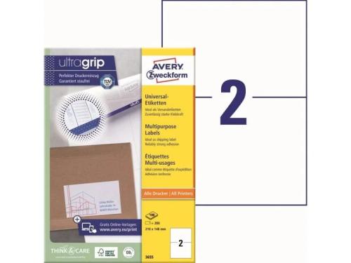 Etiquetas Universais A4 Avery 3655
