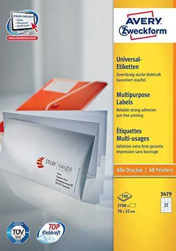 AVERY 3479 ETIQUETA PARA IMPRESSÃO BRANCO ETIQUET.