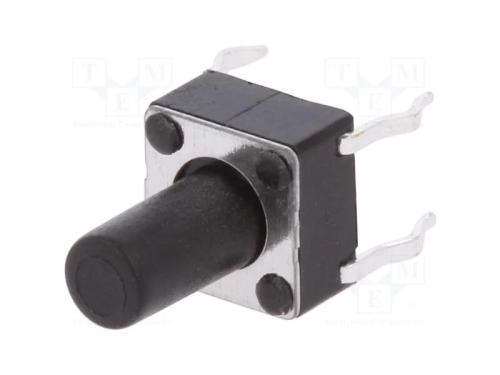 Microinterruptor TACT, SPST-NO, Pos: 2, 0,05A/12V.