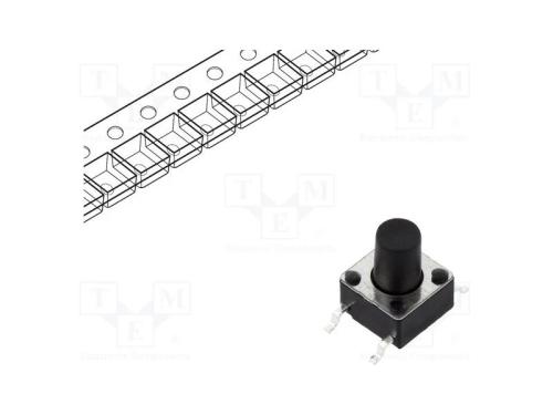 Microinterruptor TACT, SPST-NO, Pos: 2, 0,05A/12V.