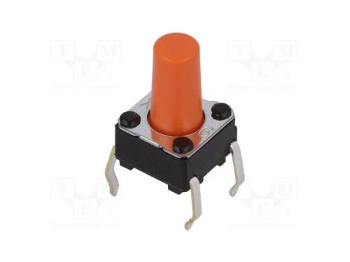 Microinterruptor TACT, SPST-NO, Pos: 2, 0,05A/24V.