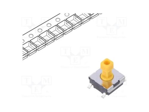 Microinterruptor TACT, SPST-NO, Pos: 2, 0,05A/24V.