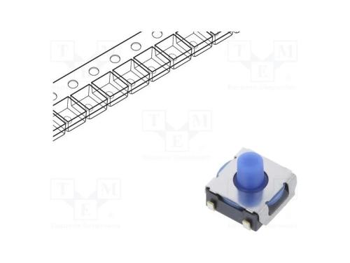Microinterruptor TACT, SPST-NO, Pos: 2, 0,05A/24V.