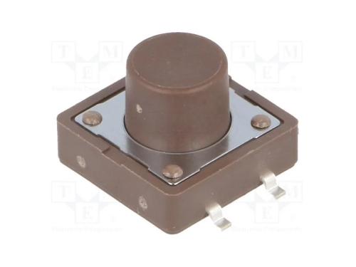 Microinterruptor TACT, SPST-NO, Pos: 2, 0,05A/12V.