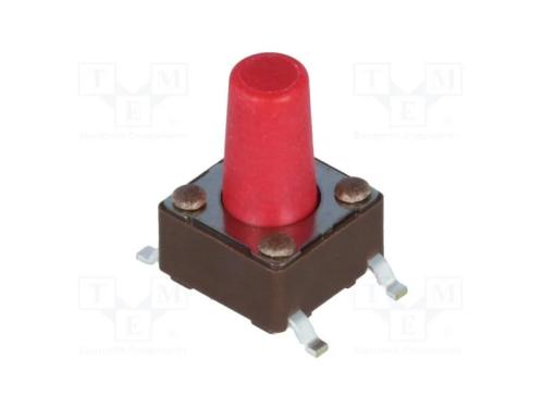 Microinterruptor Tact, Spst-No, Pos: 2, 0,05a/12vdc, Smt, 2,6n