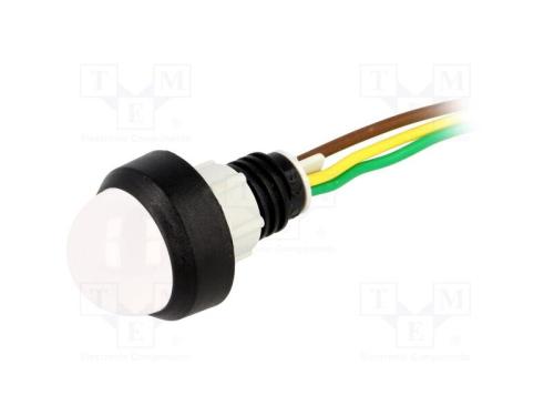 Luz indicadora: LED, convexa, amarelo/verde, 24VD.