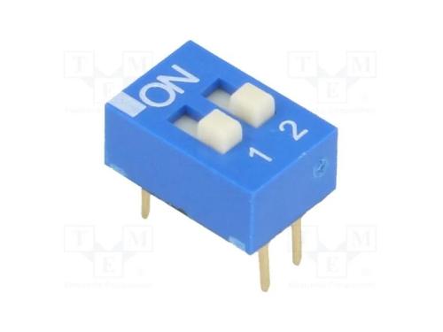Interruptor: DIP-SWITCH, Quantidade de secções: 2.
