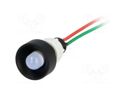 Luz indicadora: LED, côncavo, azul, 24VDC, 24VAC,.