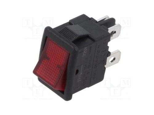 ROCKER, DPST, Pos: 2, OFF-ON, 12A/250VAC, lâmpada.