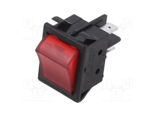 ROCKER, DPST, Pos: 2, OFF-ON, 16A/250VAC, lâmpada.