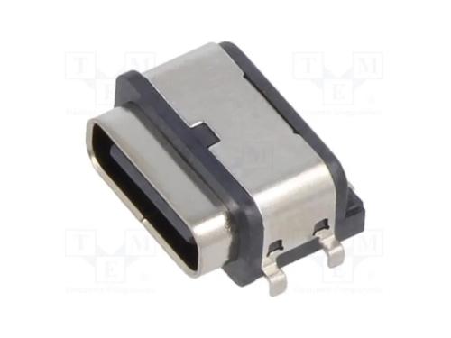Tomada, Usb C, Smt, Pin: 6, Horizontais, Middle Board Mount, Ip67
