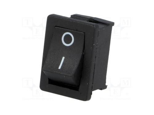 ROCKER, SPST, Pos: 2, ON-OFF, 6A/250VAC, preto, n.