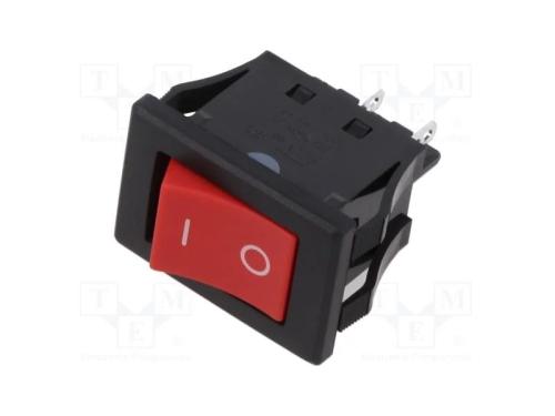ROCKER, DPST, Pos: 2, ON-OFF, 10A/250VAC, 10A/30V.