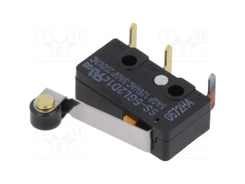 Microinterruptor SNAP ACTION, 3A/250VAC, SPDT, ON.