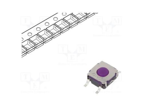 Microinterruptor TACT, SPST-NO, Pos: 2, 0,05A/32V.
