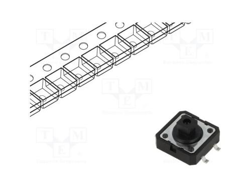 Microinterruptor TACT, SPST-NO, Pos: 2, 0,05A/12V.