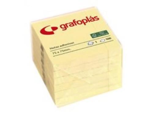 Bloco de Notas Adesivas 75x75mm Amarelo Grafoplas