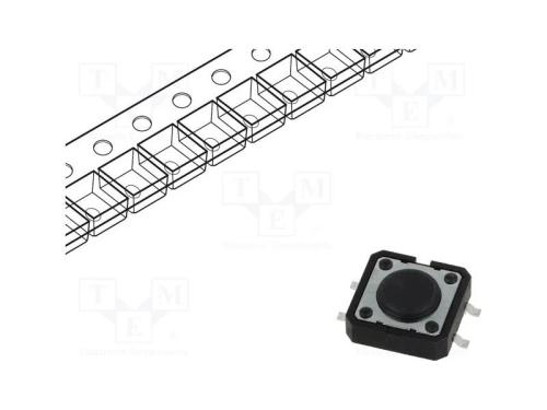Microinterruptor TACT, SPST-NO, Pos: 2, 0,05A/12V.
