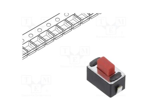 Microinterruptor TACT, SPST-NO, Pos: 2, 0,05A/12V.
