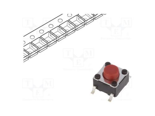 Microinterruptor Tact, Spst-No, Pos: 2, 0,05a/12vdc, Smt, 2,6n