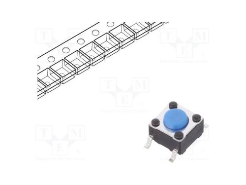 Microinterruptor TACT, SPST-NO, Pos: 2, 0,05A/12V.