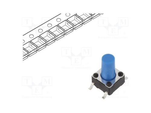 Microinterruptor TACT, SPST-NO, Pos: 2, 0,05A/12V.