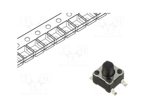 Microinterruptor TACT, SPST-NO, Pos: 2, 0,05A/12V.