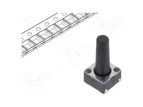 Microinterruptor TACT, SPST-NO, Pos: 2, 0,05A/12V.