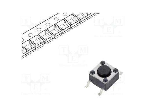 Microinterruptor TACT, SPST-NO, Pos: 2, 0,05A/12V.