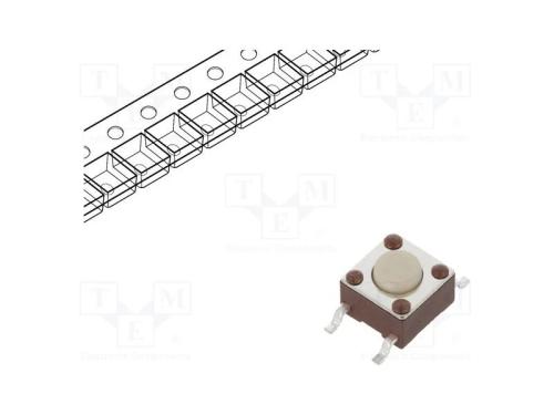 Microinterruptor TACT, SPST-NO, Pos: 2, 0,05A/12V.