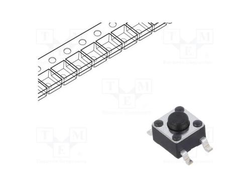 Microinterruptor TACT, SPST-NO, Pos: 2, 0,05A/12V.