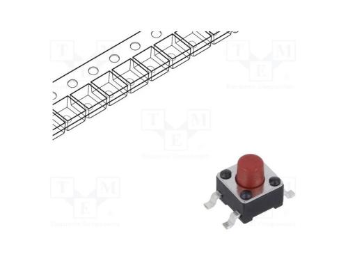 Microinterruptor TACT, SPST-NO, Pos: 2, 0,05A/12V.