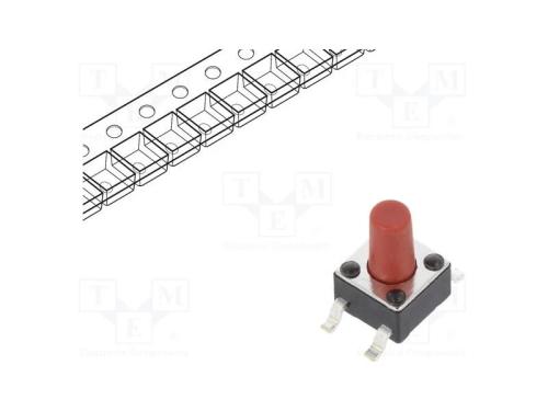 Microinterruptor TACT, SPST, Pos: 2, 0,05A/12VDC,.