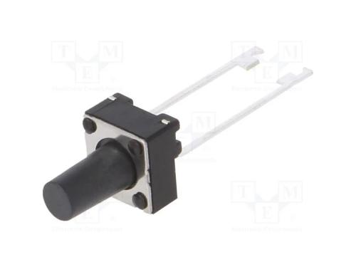 Microinterruptor TACT, SPST, Pos: 2, 0,05A/12VDC,.
