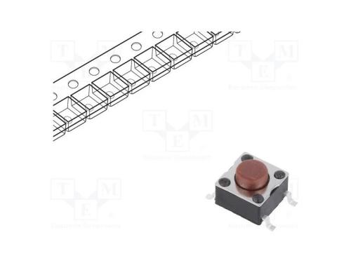 Microinterruptor TACT, SPST-NO, Pos: 2, 0,05A/12V.