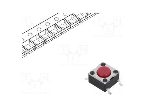 Microinterruptor TACT, SPST-NO, Pos: 2, 0,05A/12V.