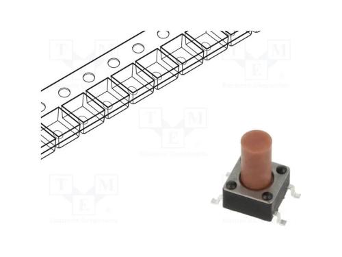 Microinterruptor TACT, SPST-NO, Pos: 2, 0,05A/12V.