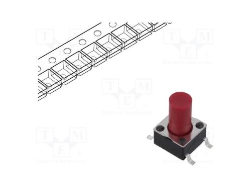 Microinterruptor TACT, SPST-NO, Pos: 2, 0,05A/12V.