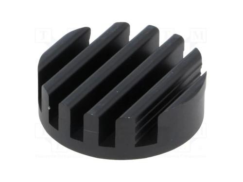 Dissipador de Cal, Led, : 33mm, H: 10mm, 17,6k/W, Preta
